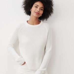 Jenni kayne Cashmere fisherman sweater/cream/small